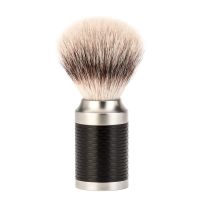 Muhle 99X31M96 ROCCA Silvertip Fibre Shaving Brush, Stainless Steel  - Matte Black Handle