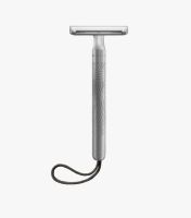Muhle 99XR COM 01 COMPANION Unisex Saftey Razor, Silver- Matte Handle with Cotton Strap  - Stone