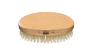 Kent Mens Finest Beechwood Pure White Bristle Oval Brush