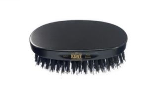 Kent Mens Finest Ebony Pure Black Bristle Oval Brush